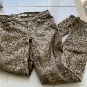 7 for All Mankind Brown & Gold Pants! Unique! 25!